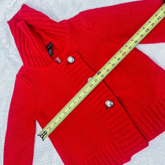 Women's Classy Knit Button Down Sweater INC Lipstick Red Light Jacket Small - Picture 9 of 12